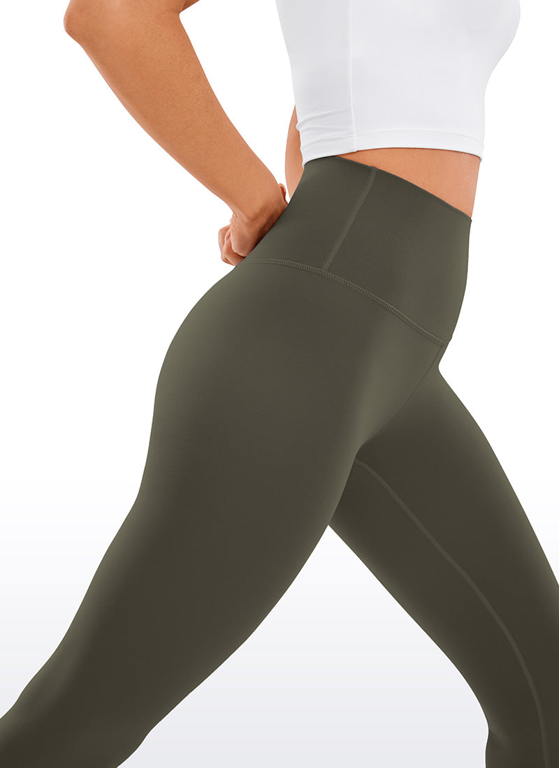 CRZ YOGA נשים טייץ יוגה Butterluxe בגזרה גבוהה Yoga Lounge באורך 64 ס"מ - ירוק צבאי בהיר