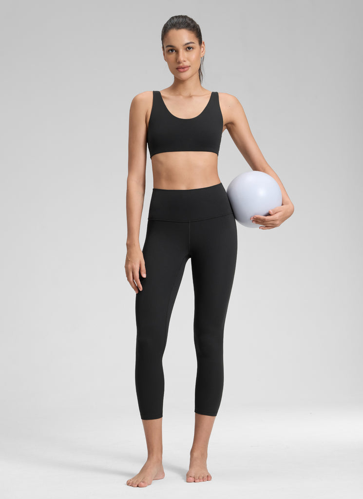 CRZ YOGA Women's Yoga Lounge High Rise Butterluxe Yoga Leggings 23'' Hot Fudge Brown