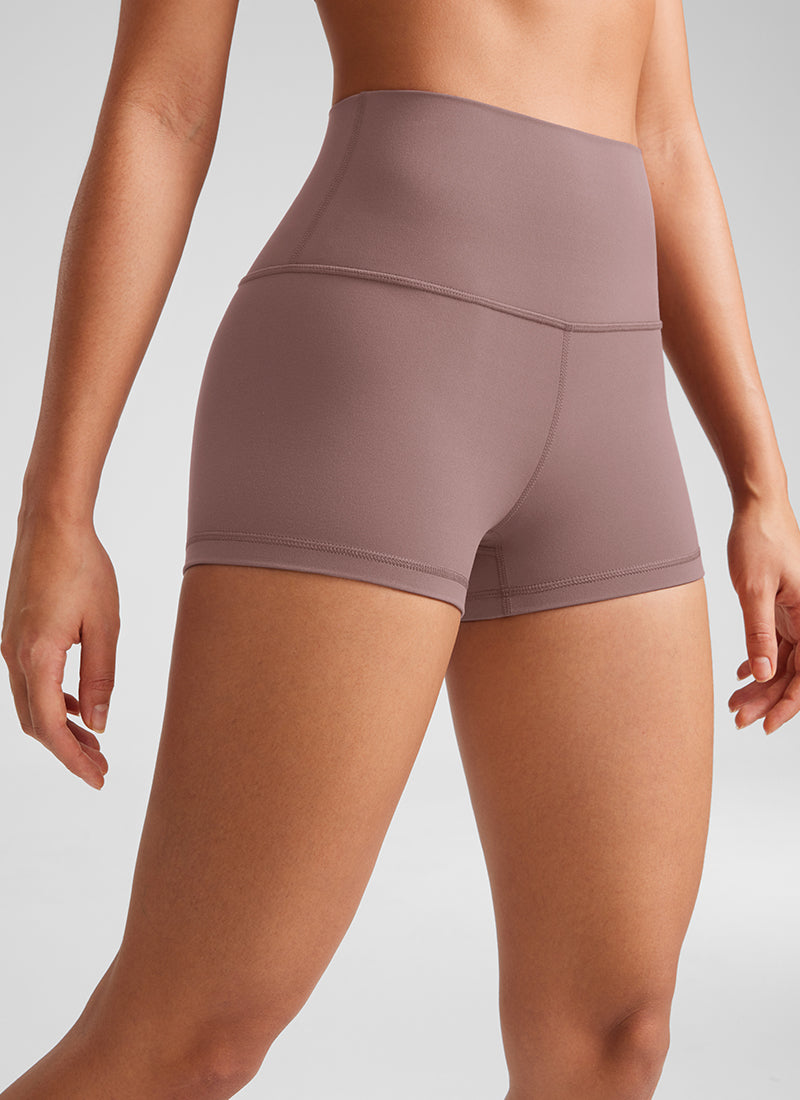 מכנסי בייקר קצרים לנשים CRZ YOGA בגזרת יוגה High Rise מחטבת Butterluxe באורך 6 ס"מ, מאוב
