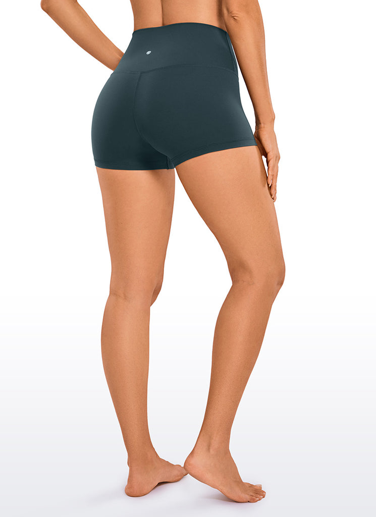 CRZ YOGA Women's Yoga High Rise Booty Butterluxe Biker Shorts 2.5'' Black Classic