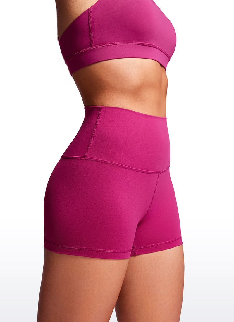 CRZ YOGA Women's Yoga High Rise Booty Butterluxe Biker Shorts 2.5'' Magenta Purple