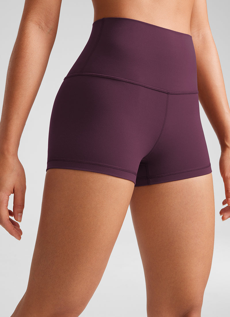 מכנסי בייקר קצרים לנשים CRZ YOGA בגזרת יוגה High Rise מחטבת Butterluxe באורך 6 ס"מ, סגול עמוק