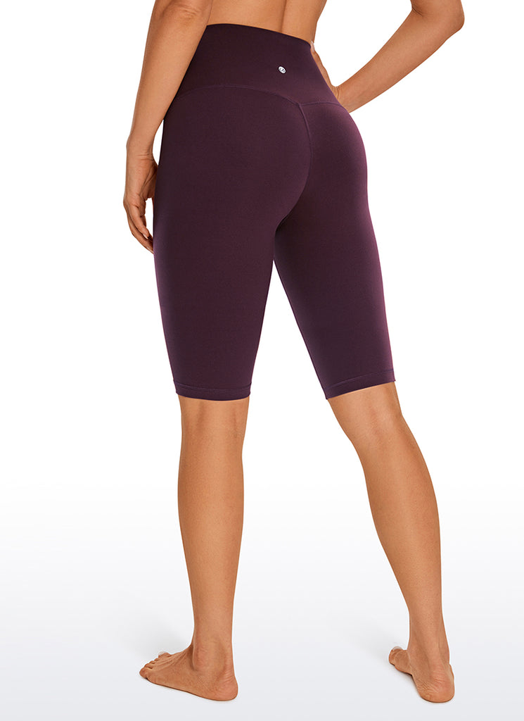 CRZ YOGA Women's Yoga High Rise Butterluxe Long Biker Shorts 10'' Black