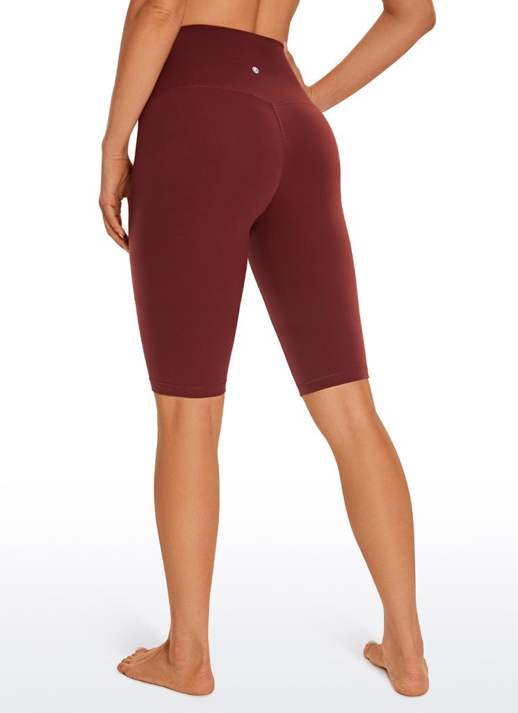 CRZ YOGA Women's Yoga High Rise Butterluxe Long Biker Shorts 10'' Grey Olive