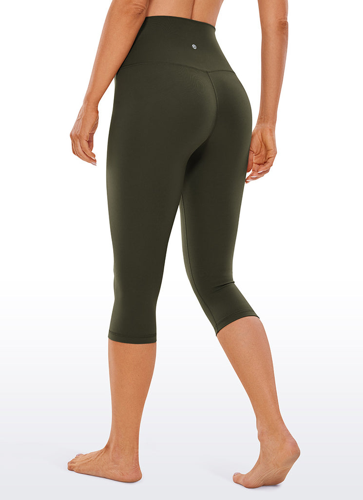 CRZ YOGA Women's Yoga Lounge High Rise Butterluxe Yoga Leggings 17'' Olive Green