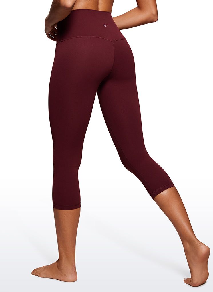 CRZ YOGA Women's Yoga Lounge High Rise Butterluxe Yoga Leggings 19'' Red Merlot