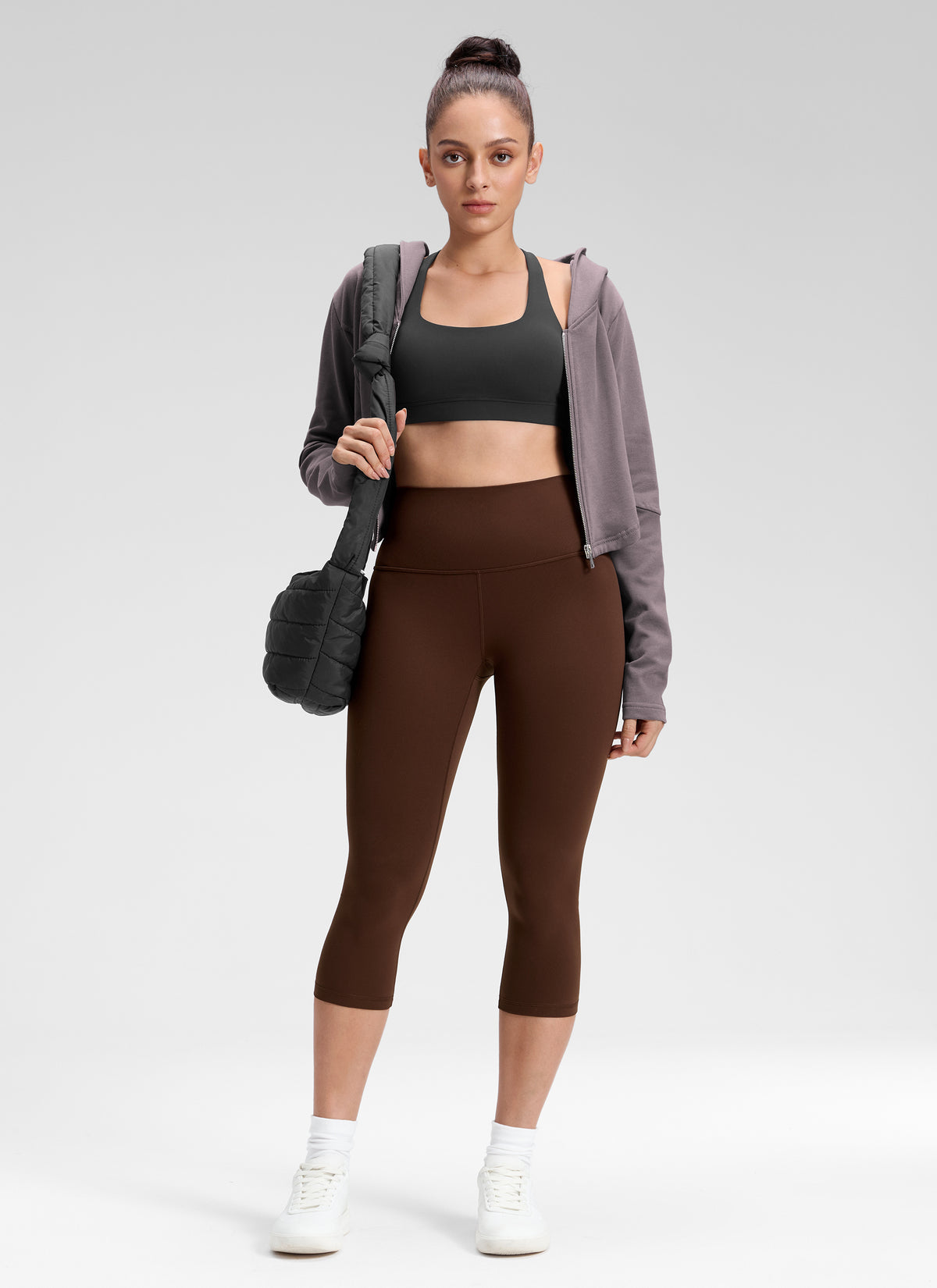 CRZ YOGA Women's Yoga Lounge High Rise Butterluxe Yoga Leggings 19'' Lava Brown @model_info:Bruna