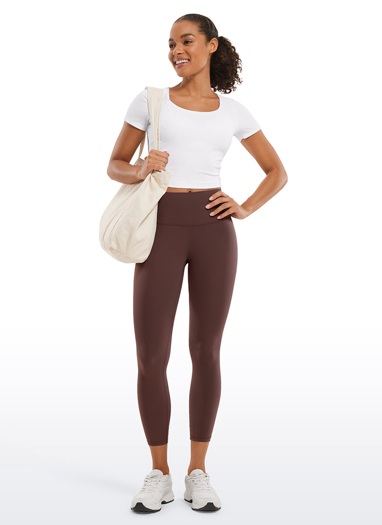 CRZ YOGA Women's Yoga Lounge High Rise Butterluxe Yoga Leggings 23'' Taupe