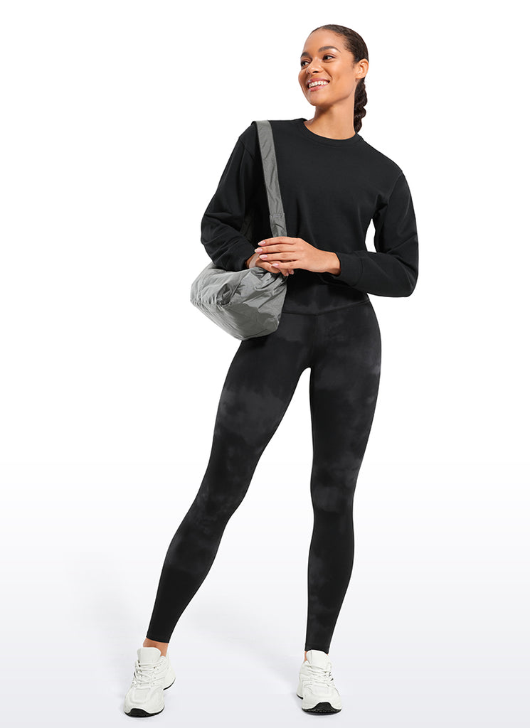 CRZ YOGA Women's Yoga Lounge High Rise Butterluxe Yoga Leggings 28'' Black Tie Dye Flowers