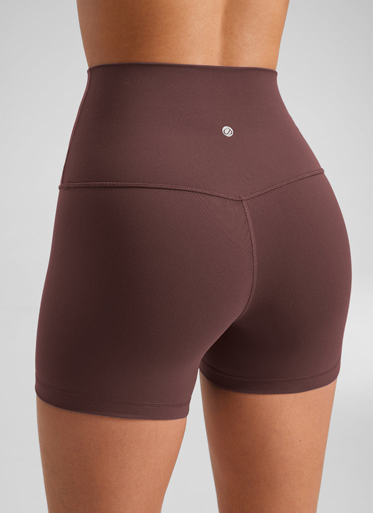 CRZ YOGA Women's Yoga High Rise Biker Shorts Butterluxe Shorts 4'' Olive Green