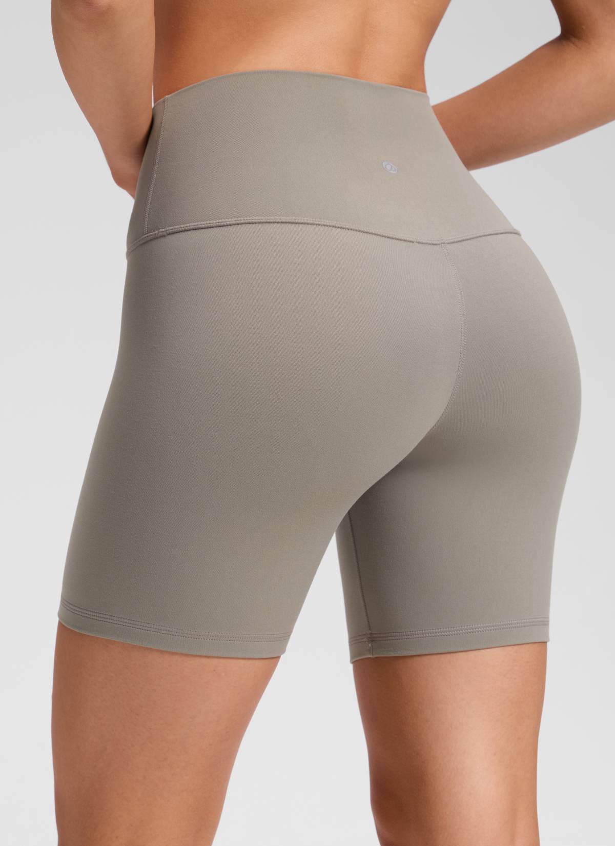 CRZ YOGA Women's Yoga High Rise Biker Shorts Butterluxe Shorts 6'' Warm Ash Grey