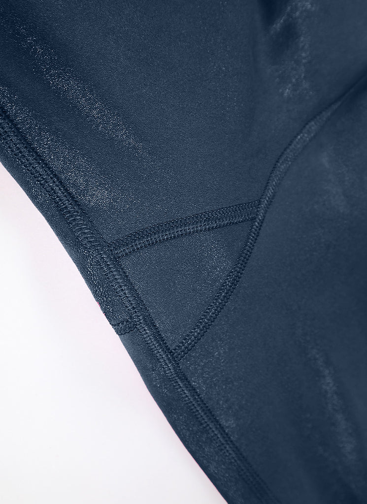 CRZ YOGA Women Butterluxe Matte Faux Leather Leggings 25'' FRENCH NAVY Classic Pattern