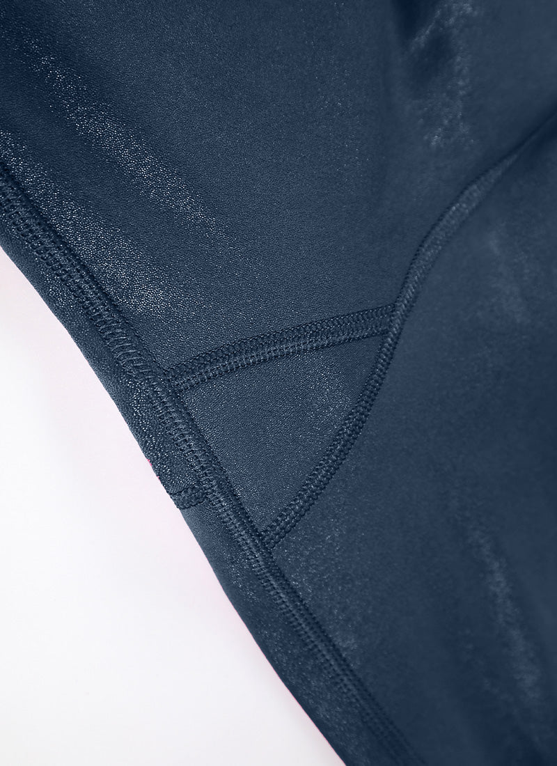 CRZ YOGA Women Butterluxe Matte Faux Leather Leggings 28' FRENCH NAVY Classic Pattern