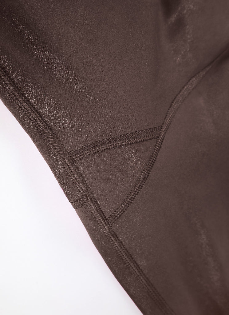 CRZ YOGA Women Butterluxe Matte Faux Leather Leggings 28' Taupe Classic Pattern