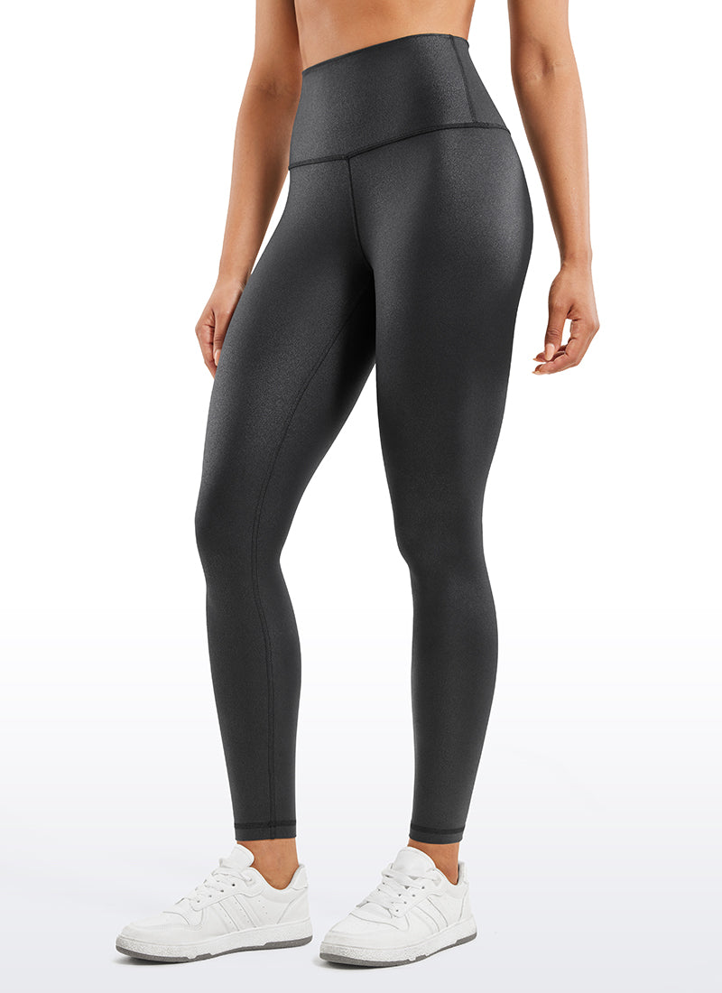 CRZ YOGA Women Butterluxe Matte Faux Leather Leggings 28' FRENCH NAVY Classic Pattern