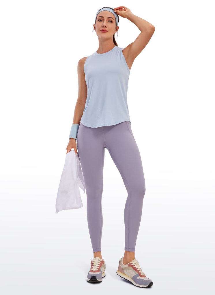 CRZ YOGA Women's Yoga Lounge High Rise Butterluxe Pocket Leggings 25'' Noctilucence Red