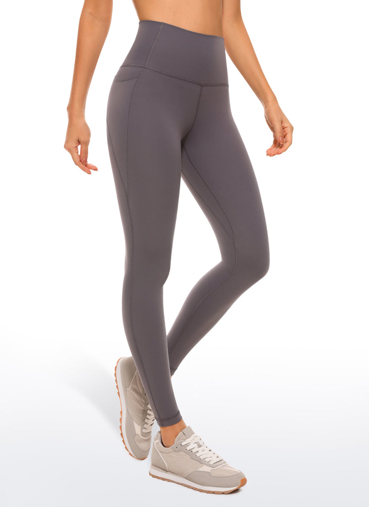 CRZ YOGA Women's Yoga Lounge High Rise Butterluxe Pocket Leggings 25'' Meteorites Black