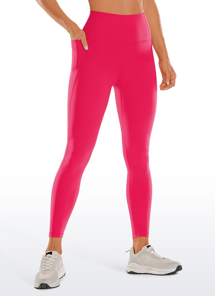 CRZ YOGA Women's Yoga Lounge High Rise Butterluxe Pocket Leggings 25'' Deep Red