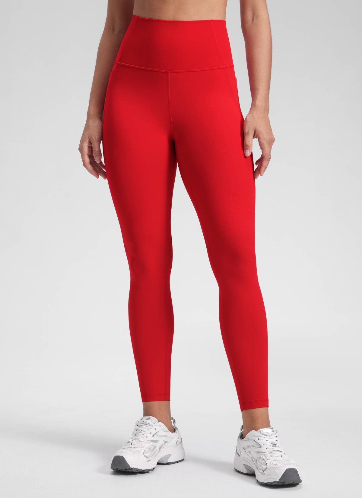 CRZ YOGA Women's Yoga Lounge High Rise Butterluxe Pocket Leggings 25'' Red Chili