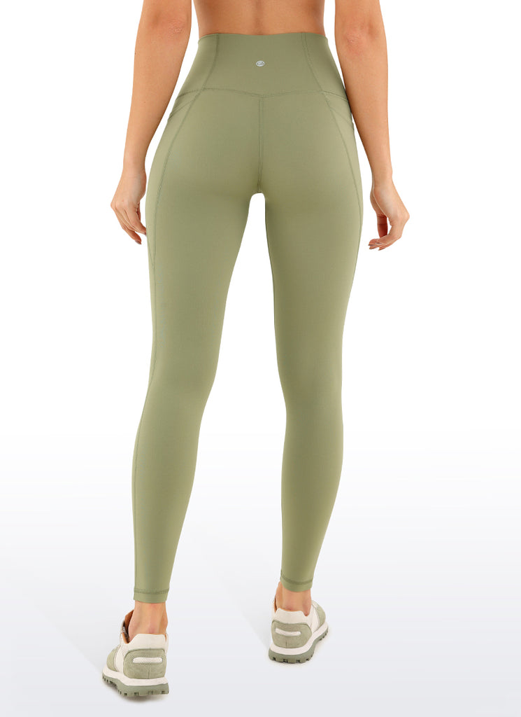 CRZ YOGA Women's Yoga Lounge High Rise Butterluxe Pocket Leggings 25'' Grey Sage