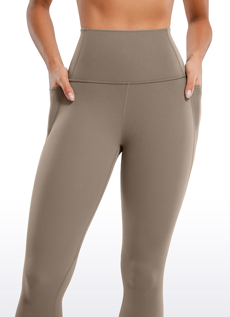 CRZ YOGA Women's Yoga Lounge High Rise Butterluxe Pocket Leggings 25'' Taupe