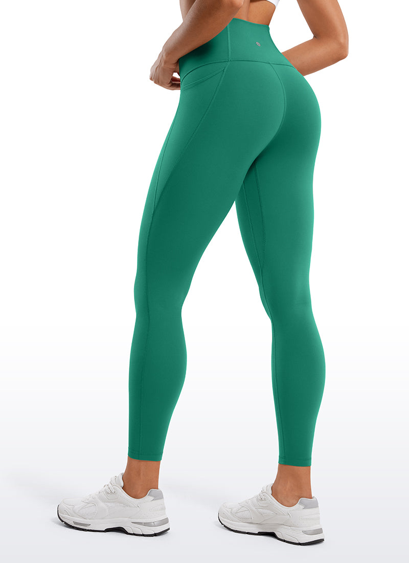 CRZ YOGA Women's Yoga Lounge High Rise Butterluxe Pocket Leggings 25'' Sparkle Blue
