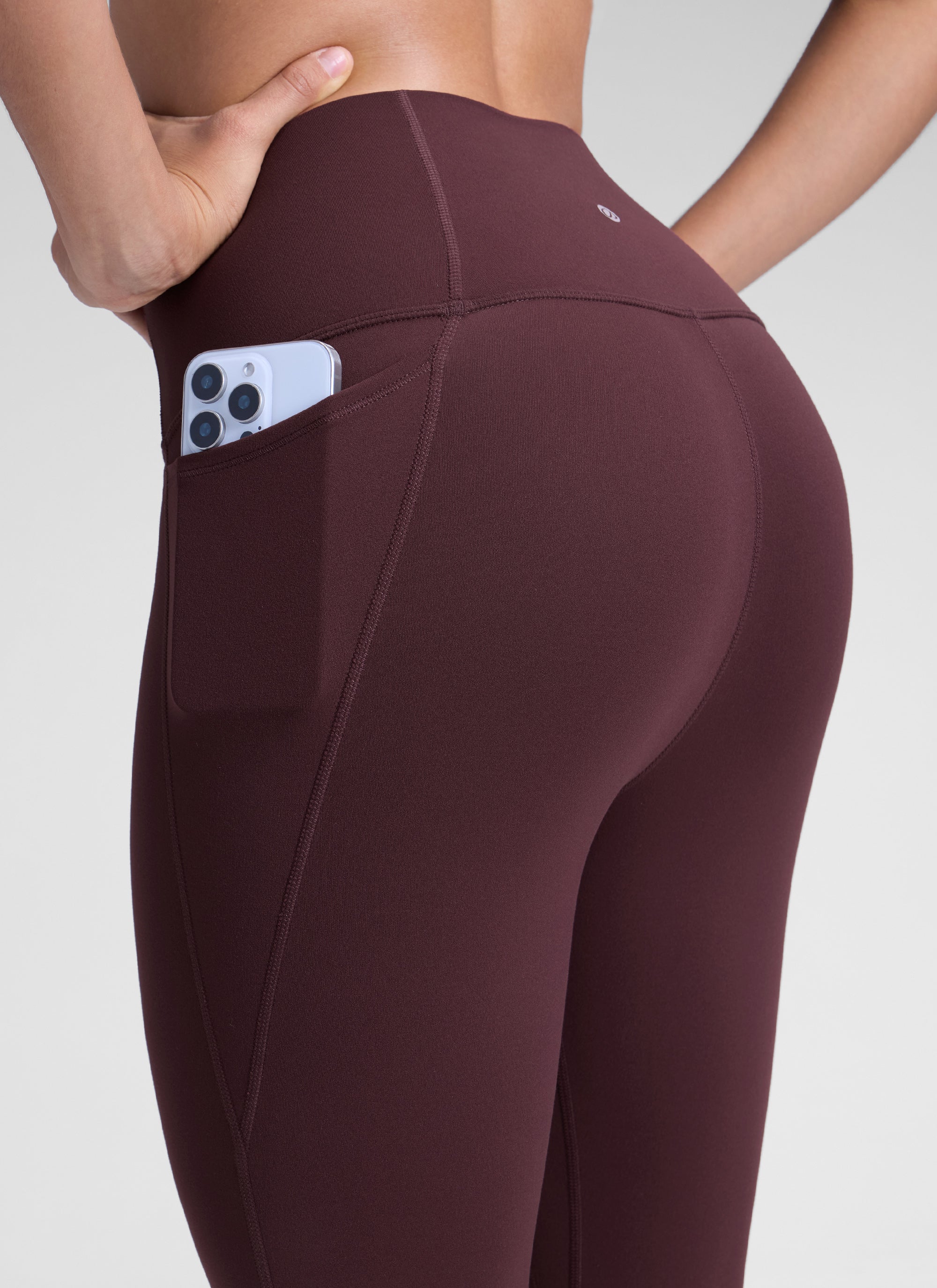 CRZ YOGA Women's Yoga Lounge High Rise Butterluxe Pocket Leggings 25'' Ripe Plum