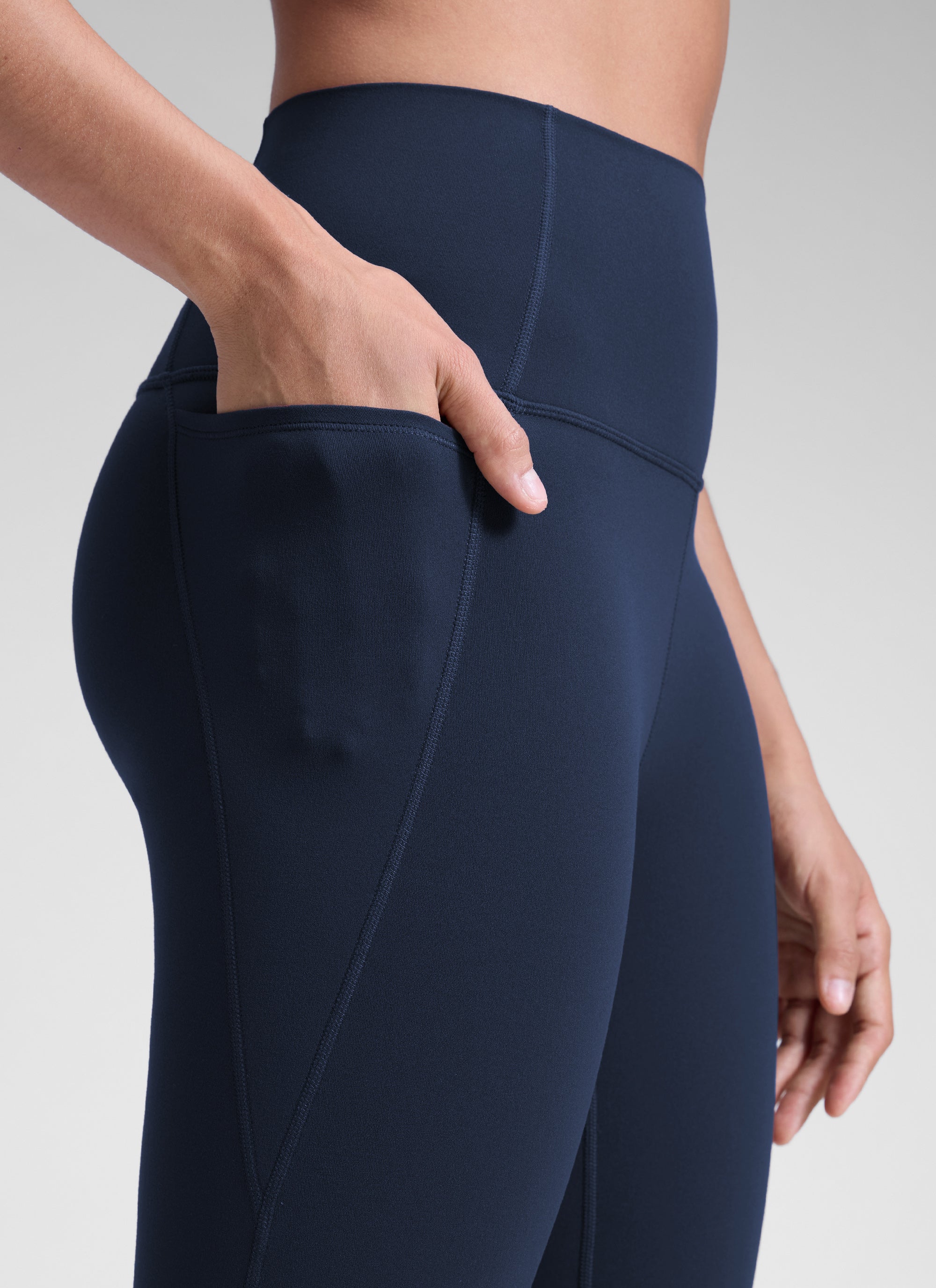 CRZ YOGA Women's Yoga Lounge High Rise Butterluxe Pocket Leggings 25'' Future Navy