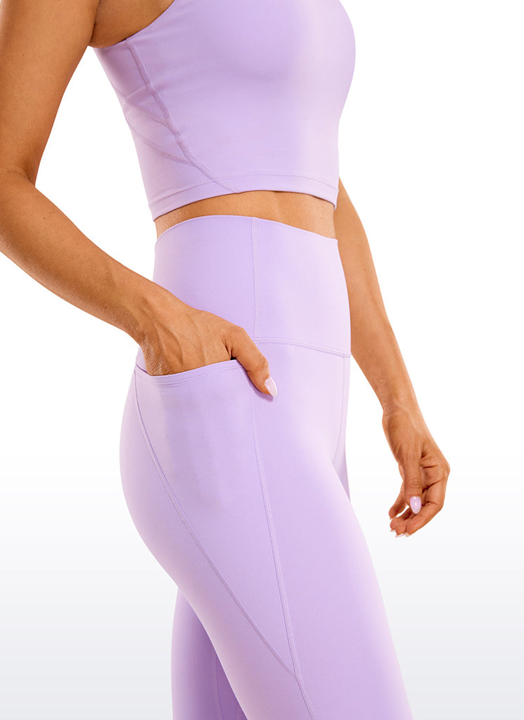 CRZ YOGA Women's Butterluxe Knee Length Pockets Capri Leggings 13" Black