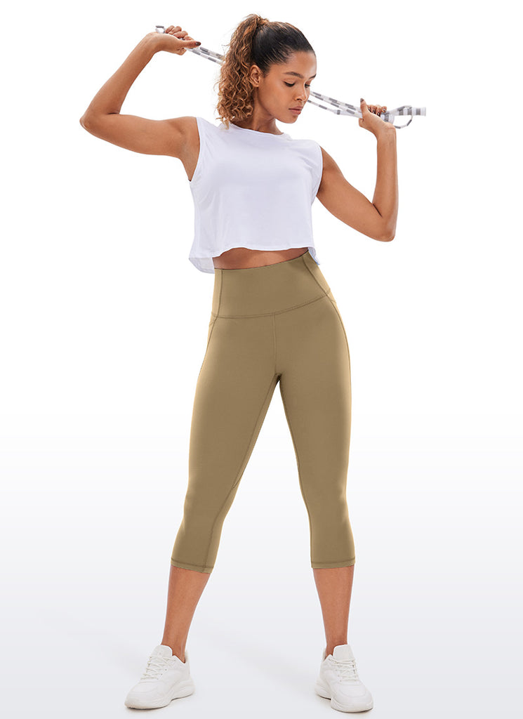 CRZ YOGA Womens Butterluxe High Waist Pockets Capri Leggings 19'' Soul Brown
