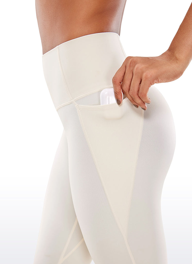 CRZ YOGA Womens Butterluxe High Waist Pockets Capri Leggings 19'' Neon Yellow