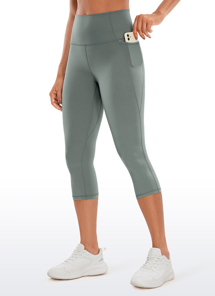 CRZ YOGA Womens Butterluxe High Waist Pockets Capri Leggings 19'' Dark Red