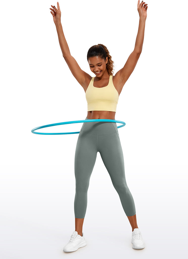 CRZ YOGA Womens Butterluxe High Waist Pockets Capri Leggings 23'' Grey Sage