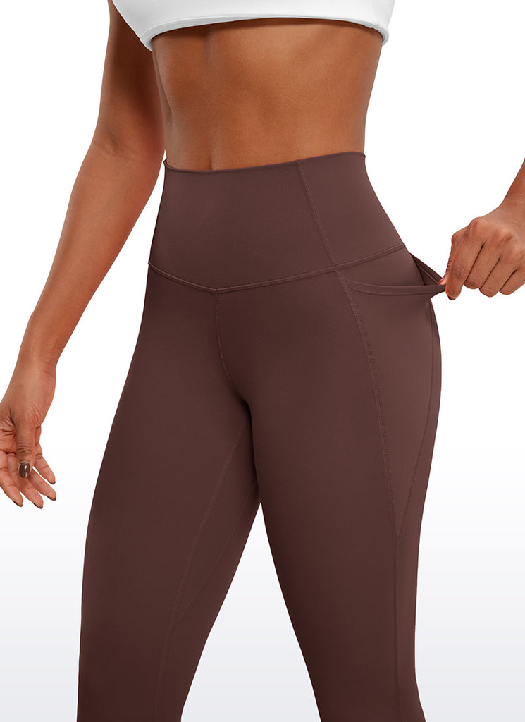 CRZ YOGA Womens Butterluxe High Waist Pockets Capri Leggings 23'' Taupe