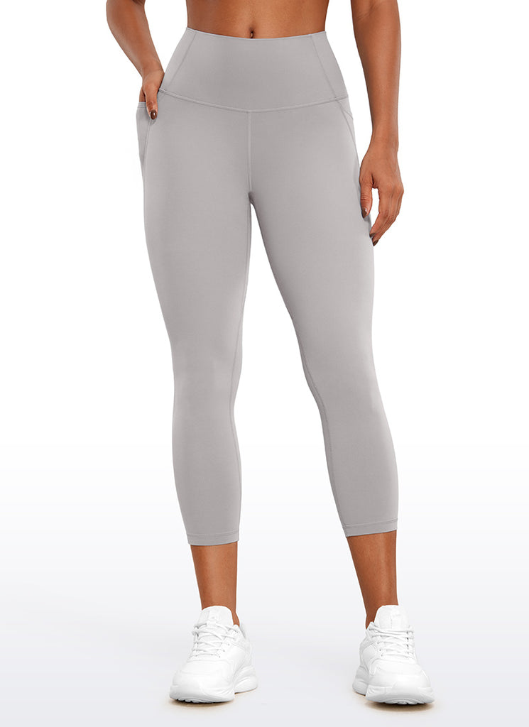 CRZ YOGA Womens Butterluxe High Waist Pockets Capri Leggings 23'' Taupe