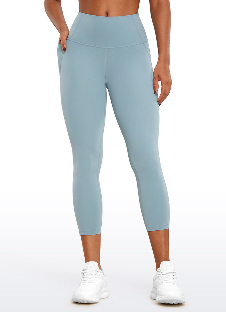 CRZ YOGA Womens Butterluxe High Waist Pockets Capri Leggings 23'' Gull Gray