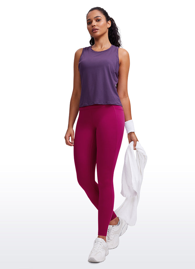 CRZ YOGA Womens Butterluxe Pockets Workout Leggings 28" Hibiscus Purple