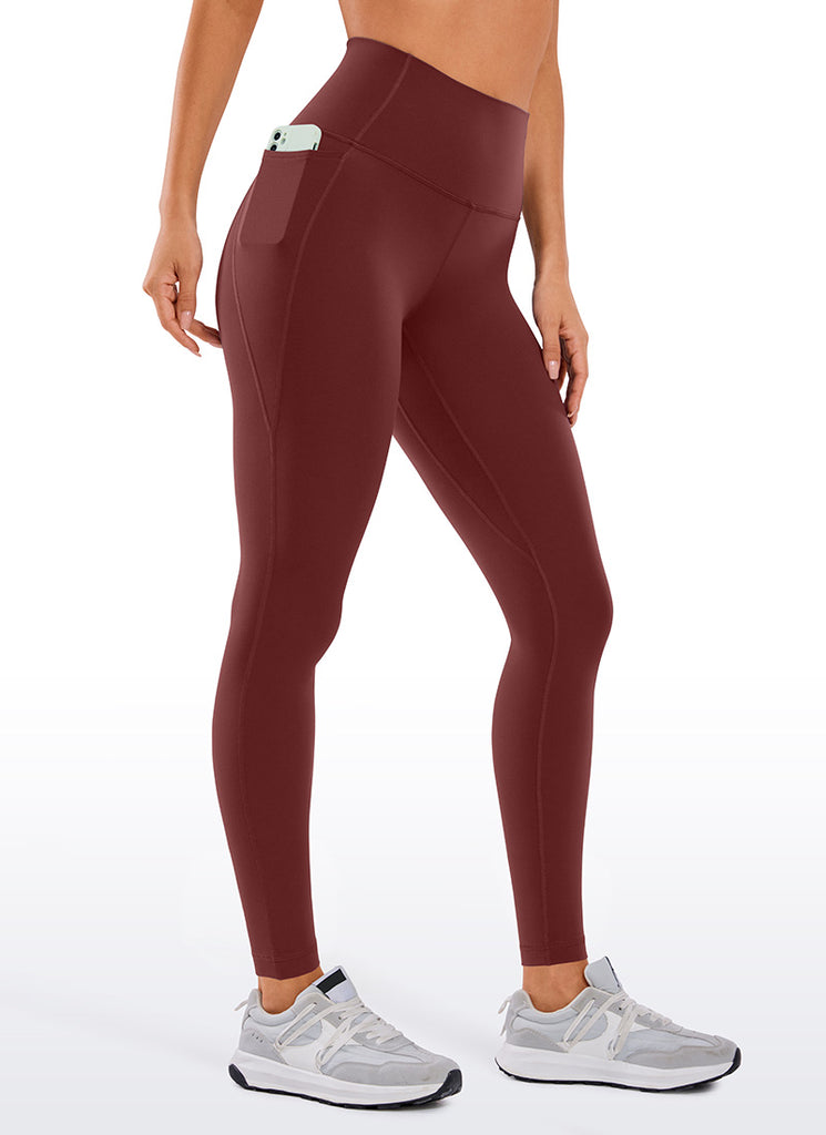 CRZ YOGA Womens Butterluxe Pockets Workout Leggings 28" Dark Red
