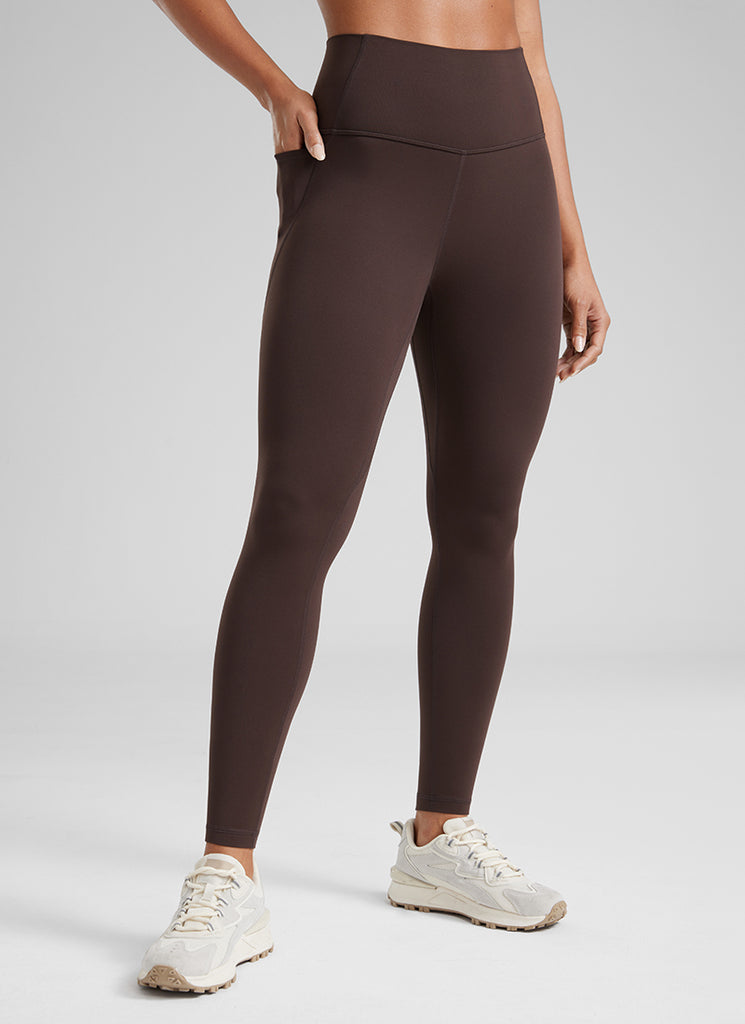 CRZ YOGA Womens Butterluxe Pockets Workout Leggings 28" Hot Fudge Brown
