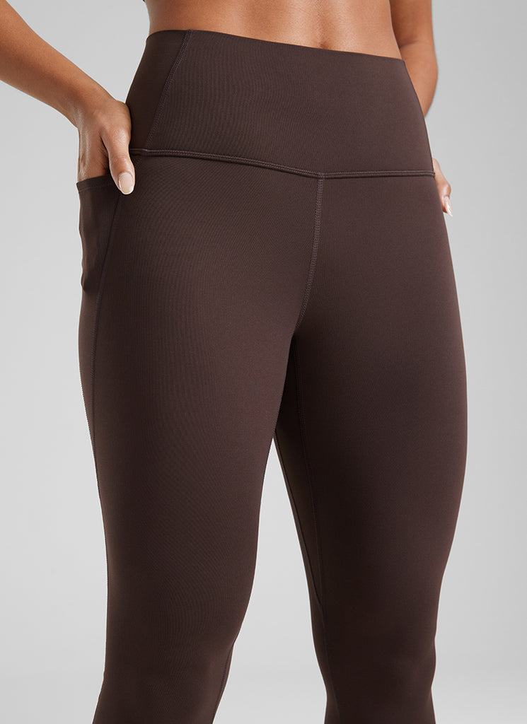 CRZ YOGA Womens Butterluxe Pockets Workout Leggings 28" Hot Fudge Brown