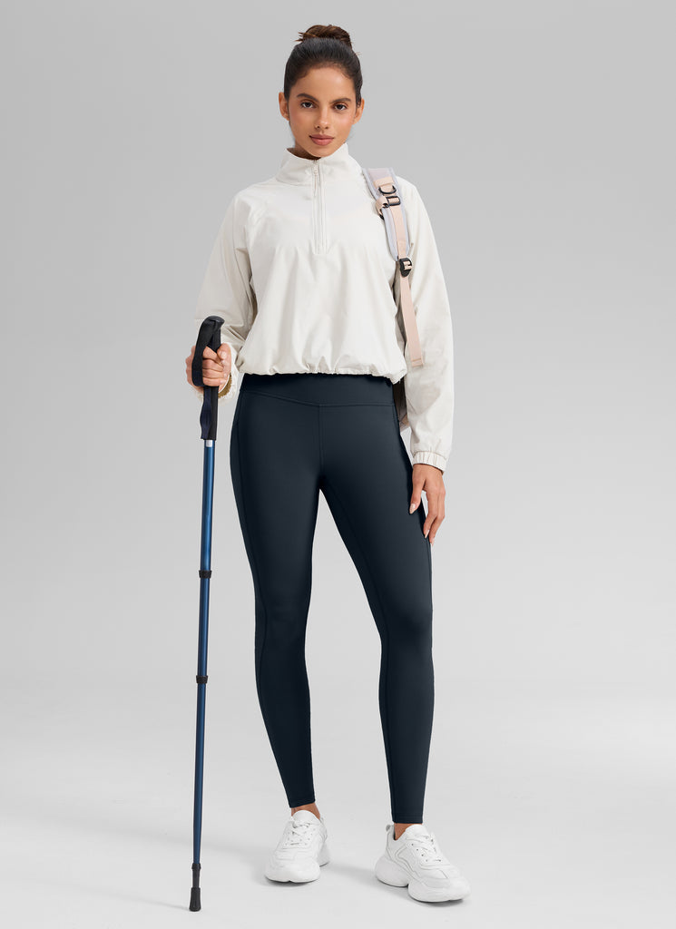 CRZ YOGA Women's Water-resistant Fleece Lined Pocket Leggings 28" True Navy