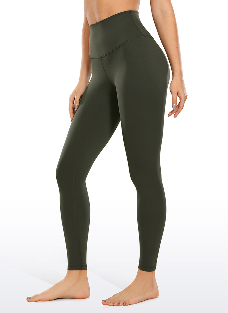 CRZ YOGA Women's Yoga High Rise Air Feeling Yoga Leggings 28'' Olive Green