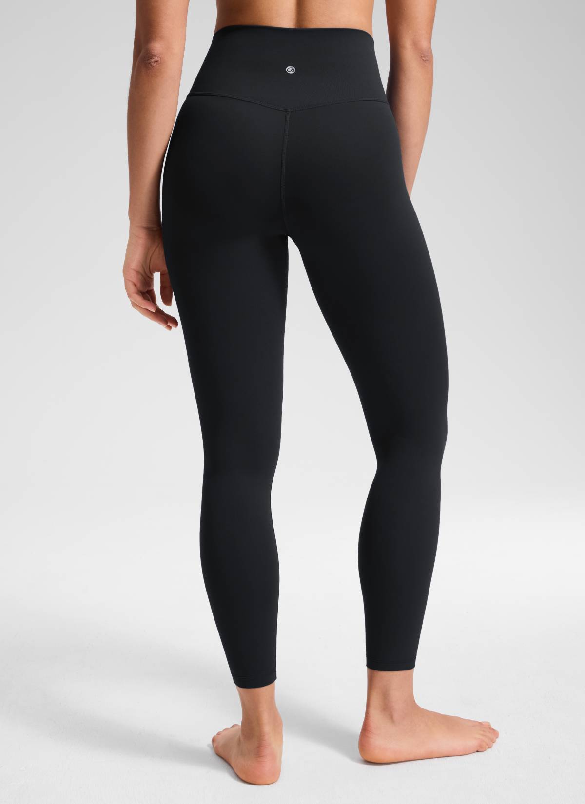 CRZ YOGA Women's High Rise Butterluxe Yoga Leggings 25'' V Cross Waist Black @model_info:Fiona
