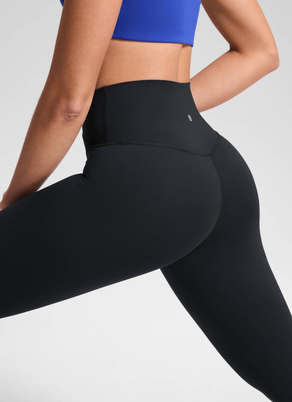 CRZ YOGA Women's High Rise Butterluxe Yoga Leggings 25'' V Cross Waist Black @model_info:Fiona