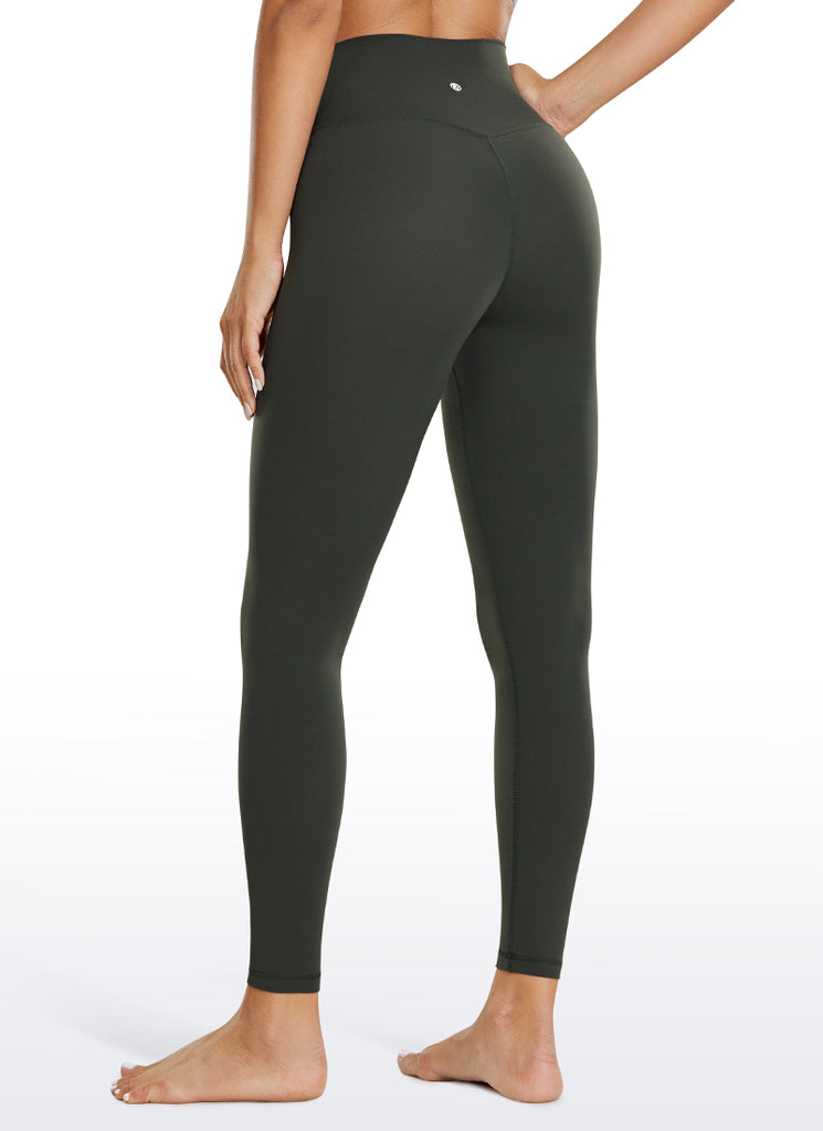 CRZ YOGA Women's High Rise Butterluxe Yoga Leggings 25'' V Cross Waist Emerald Green Tie-Dye Flowers