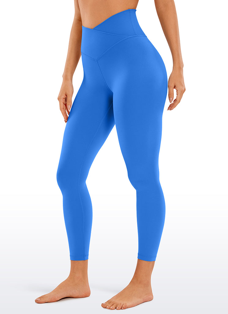 CRZ YOGA Women's High Rise Butterluxe Yoga Leggings 25'' V Cross Waist Tornado