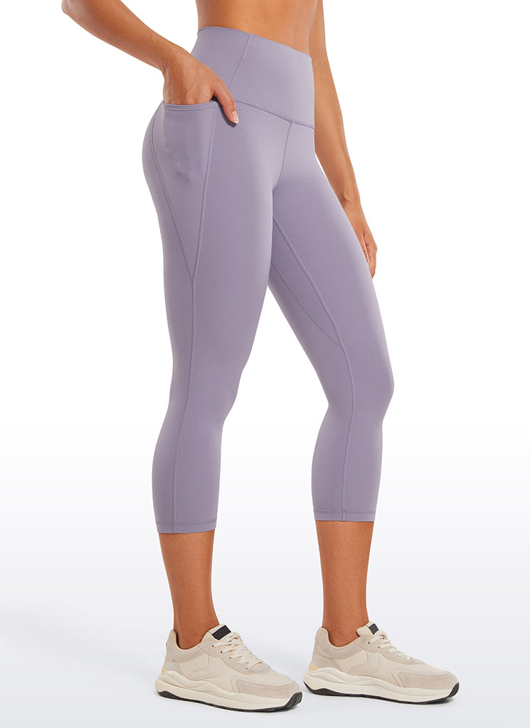 CRZ YOGA Women's Yoga High Rise Butterluxe Capri with Pockets 21'' Green Glow