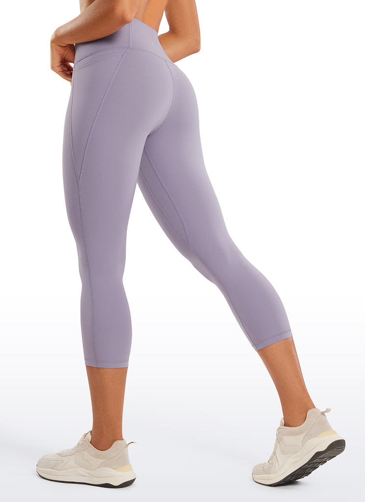 CRZ YOGA Women's Yoga High Rise Butterluxe Capri with Pockets 21'' Green Glow