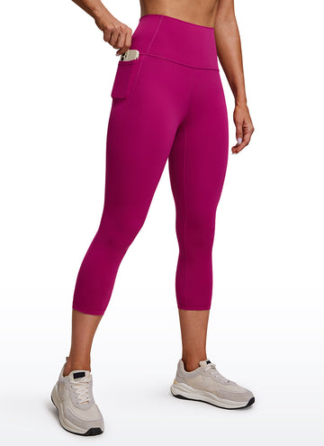 CRZ YOGA Women's Yoga High Rise Butterluxe Capri with Pockets 21'' Magenta Purple
