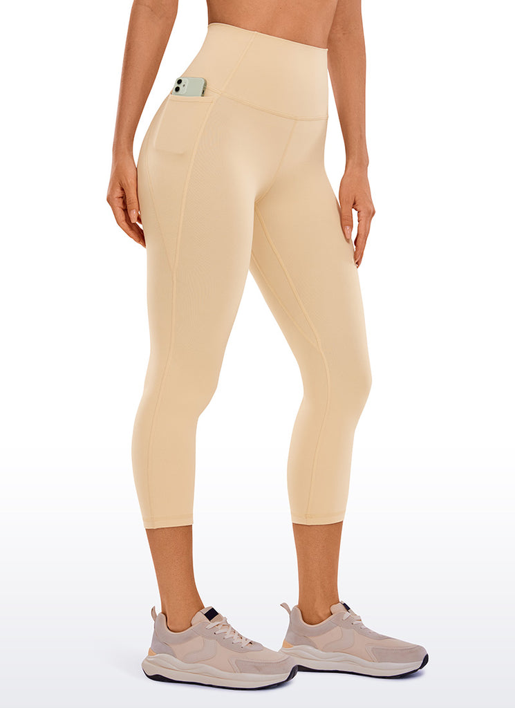CRZ YOGA Women's Yoga High Rise Butterluxe Capri with Pockets 21'' Green Glow